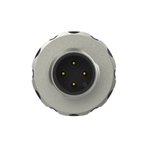M12, male, straight, A-coded, 4-pos., unshielded, plastic housing, screw terminal