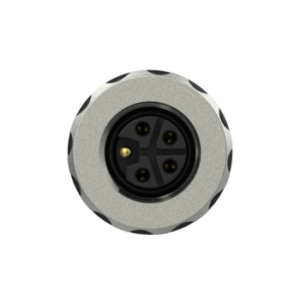 M12, female, straight, L-coded, 5‑pos., unshielded, screw terminal