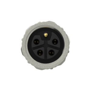 M12, female, straight, L‑coded, 4‑pos., shielded, metal housing, screw terminal
