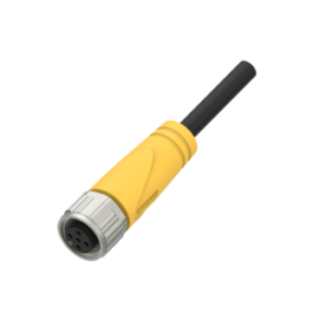 M12, female, straight, 3-pin, unshielded, PVC cable, 5 m
