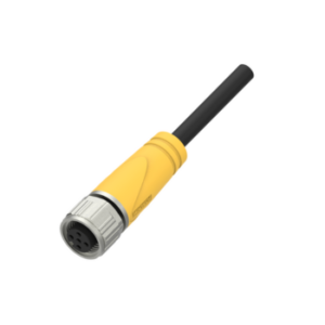 M12, female, straight, 3-pin, shielded, PVC cable, 2 m