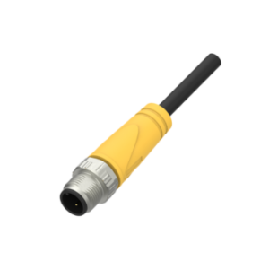M12, male, straight, 3-pin, unshielded, PVC cable, 5 m