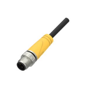 M12, Male, Straight, 4-pin, Shielded, PVC cable