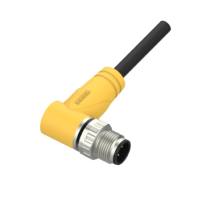M12, male, angled, 4-pin, shielded, PVC cable