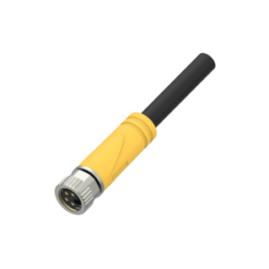 M8, female, straight, 4-pin, shielded, PVC cable, 5 m