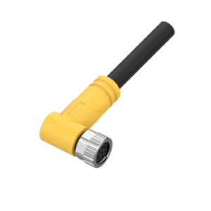 M8, female, angled, 8-pin, unshielded, PVC cable