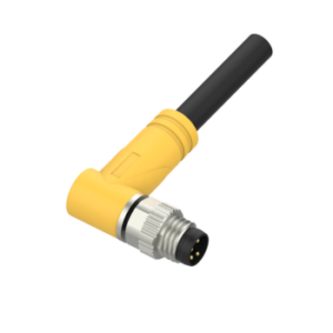 M8, Male, Angled, 4-pin, Shielded, PVC cable, 2 m