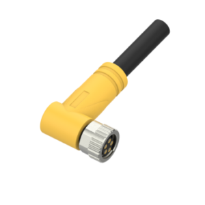 M8, female, angled, 5-pin, unshielded, PVC cable, 2 m